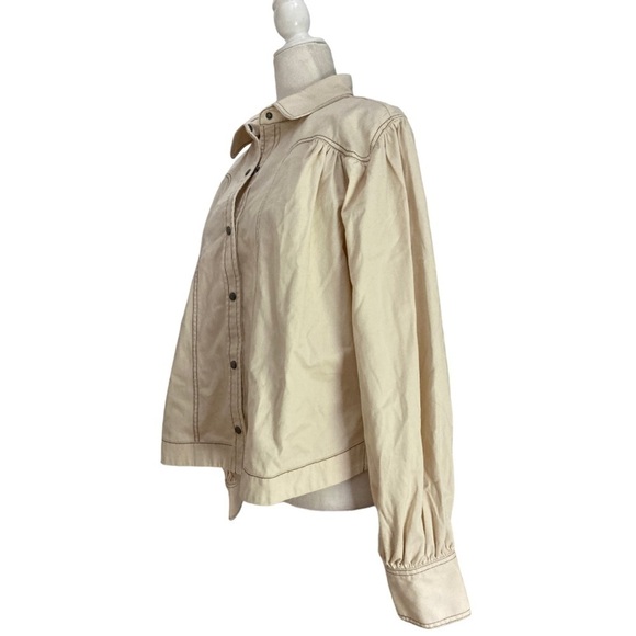 Magali Pascal Harriet Button Down NWT Shirt Cotton Denim ECRU - Picture 3 of 11